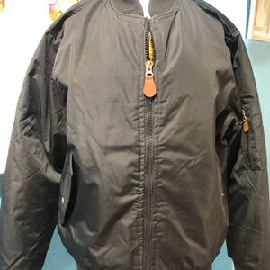 Galaxy By Harvic Black Bomber Jacket with Stand-Up Collar